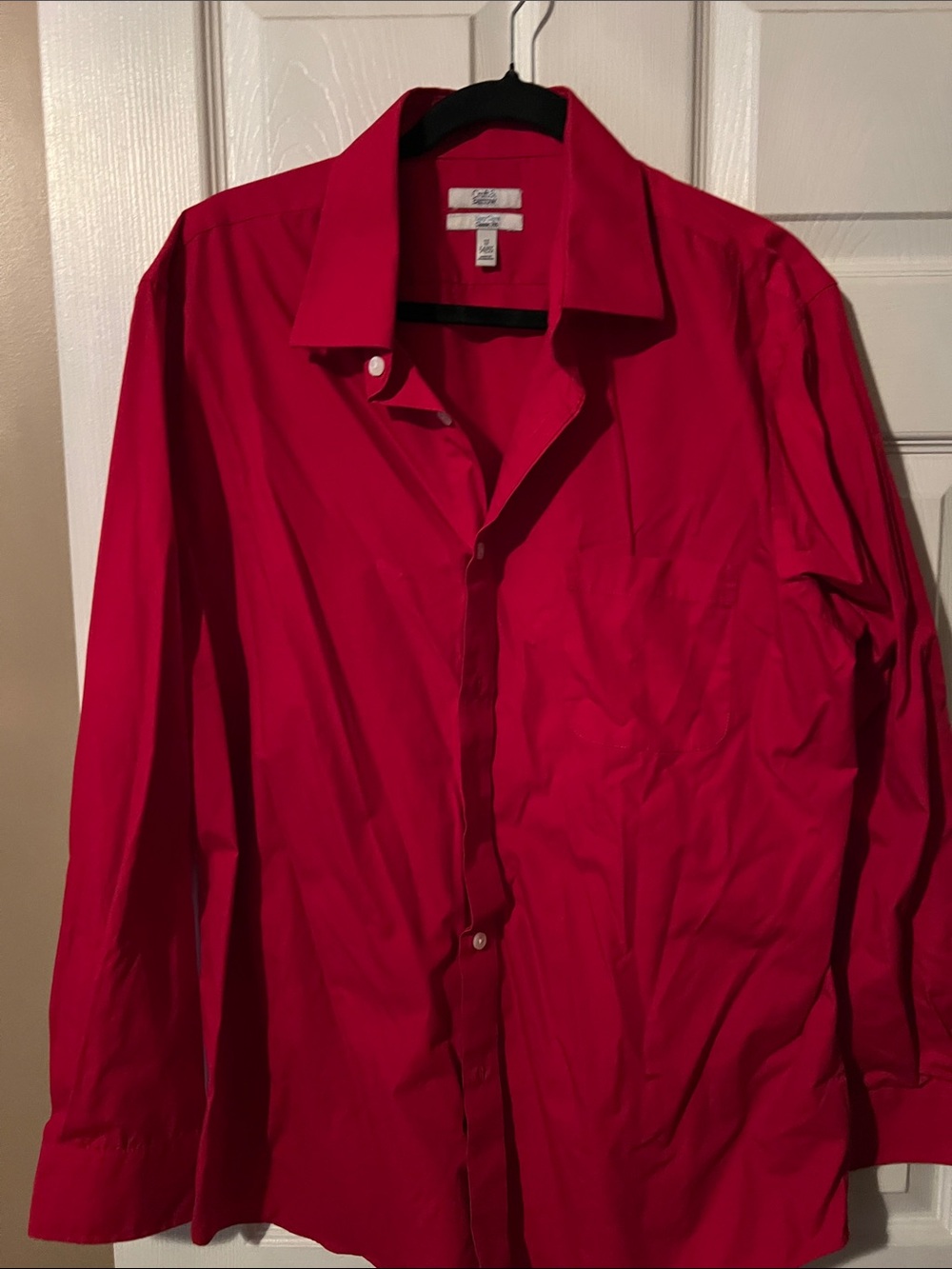 croft & barrow Men's Red Long-Sleeve Button-Up Shirt